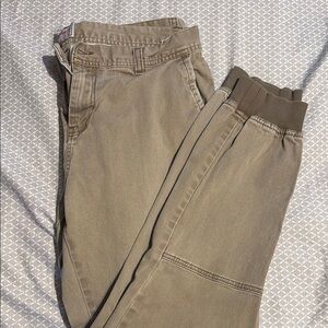 Tan Sweatpants with Elastic Waistband and Comfortable Fit